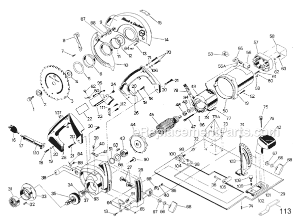 Page A Diagram and Parts List for 3047-09 Type 4 Black and Decker Circular Saw